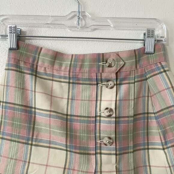 Vintage Y2K Preppy Light Academia Old Money Plaid Mini Skirt Sz 6 Autumn Fall - Picture 8 of 15